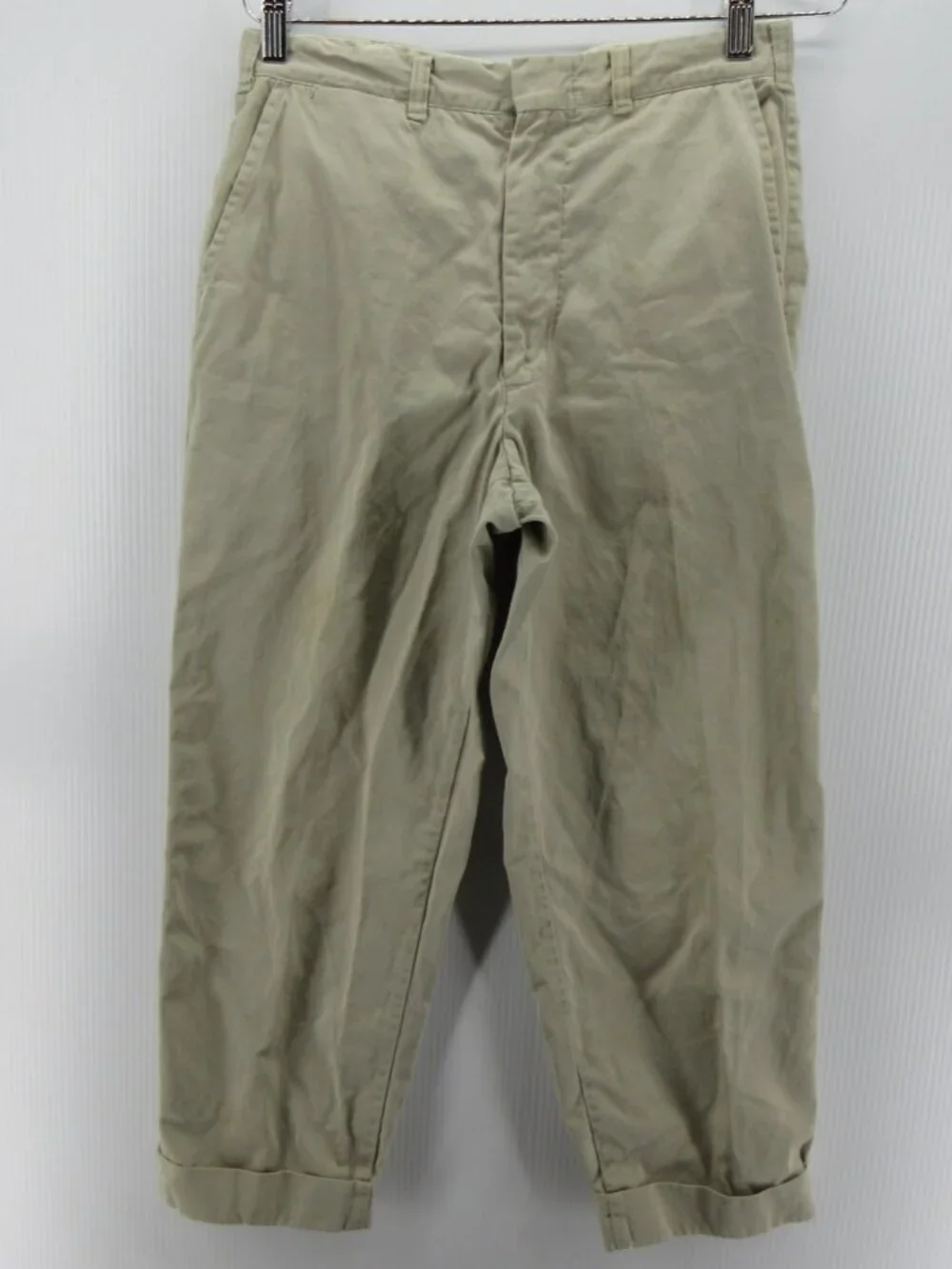 VTG Lee Pants 28X24 Buckle Back 60s Chino Crop Workwear Union Made *
